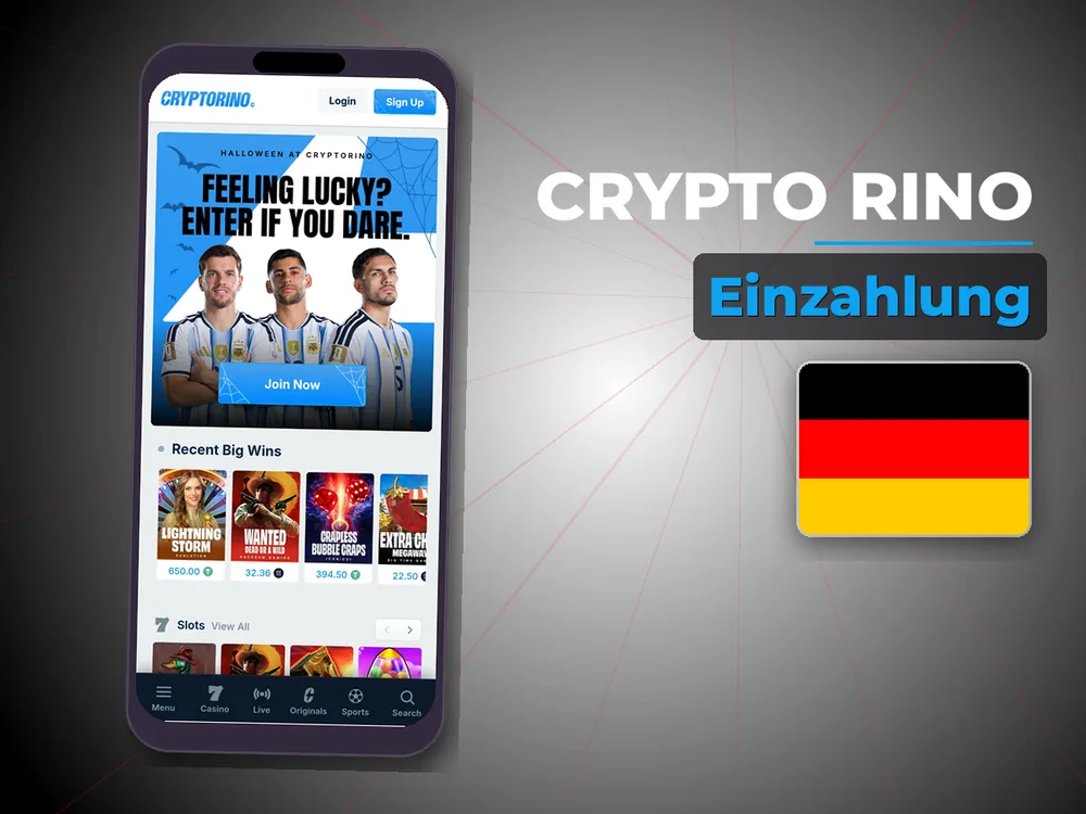 Crypto Rino - Einzahlung